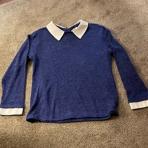 Freeway Navy Blue Sweater with White Collar